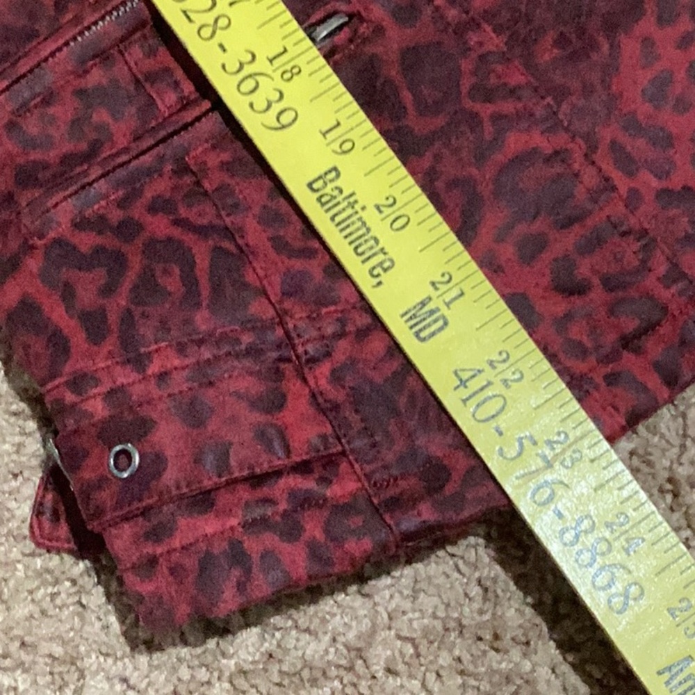 Kut From the Kluth Moto Cranberry Leopard Jacket - Size L - Picture 8 of 12